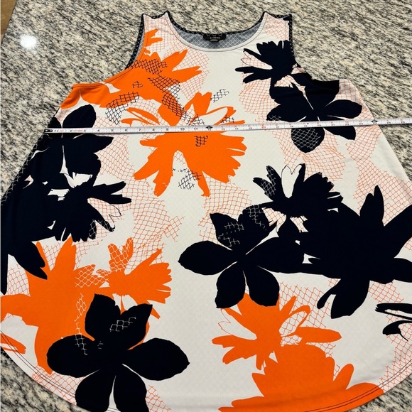 Alfani Orange and Black Floral Tank Top - Picture 3 of 7